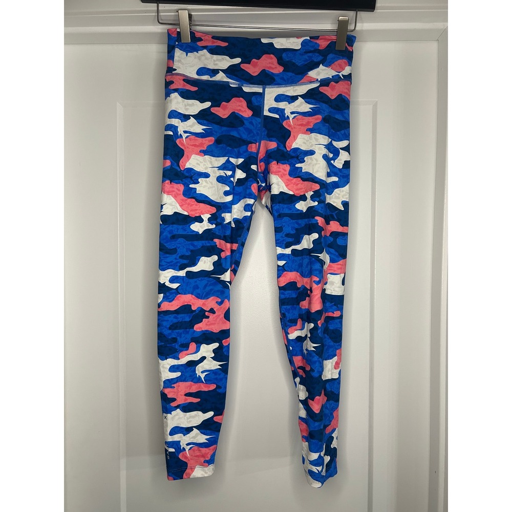 Salt Life SLX Womens Small Blue Pink Camo Fishing High Waisted Leggings Nautical